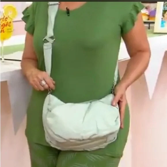 VINCE CAMUTO Washable Nylon Crossbody Bag In Cool Mint - Picture 3 of 12